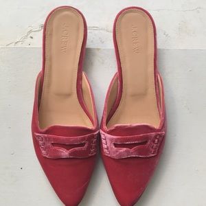 J.Crew velvet mules